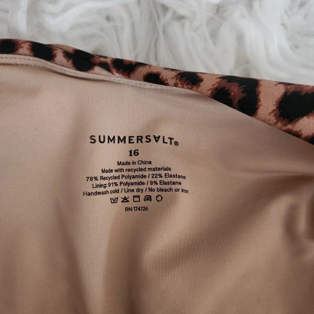 Summersalt‎  One Piece Swimsuit Women's 16 Marina Leopard Print Brown Black